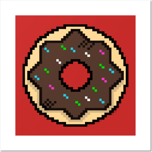 Cute Donut - Pixel Icon Posters and Art